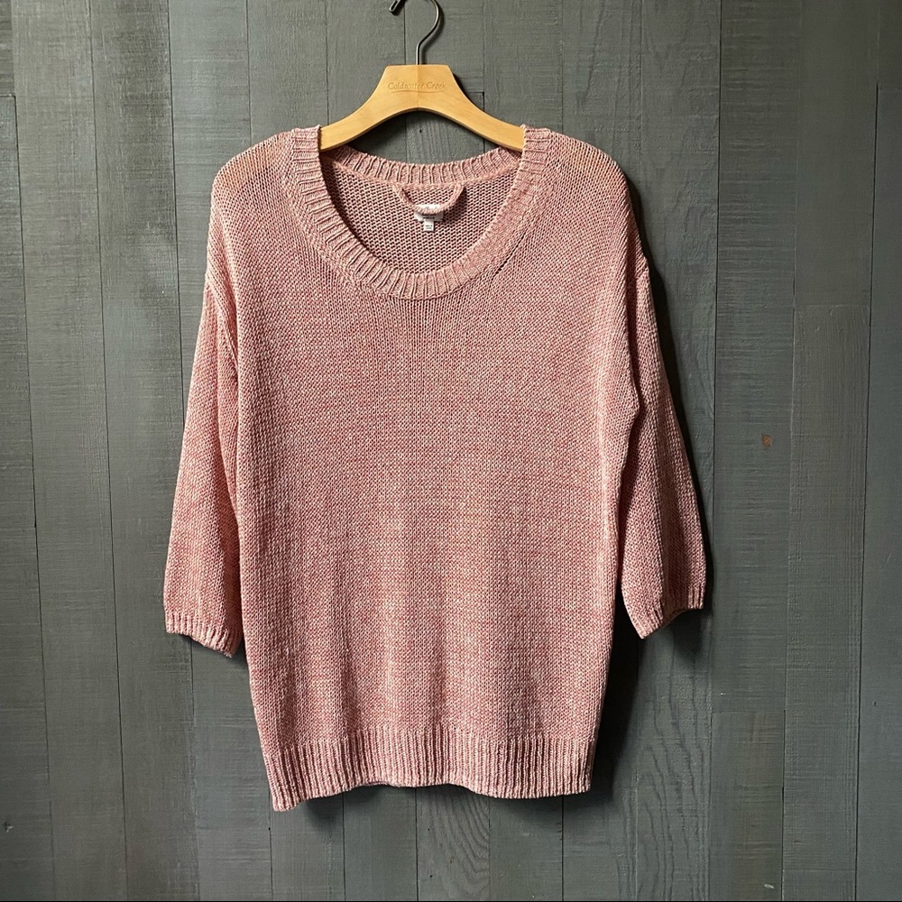 Aritzia Wilfred knit Sweater pink Italian yarn pullover round neck medium